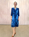 Blue Petal Silk Serina Midi Dress Naturally Dyed – Sustainable Fashion