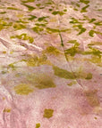A square silk dusty rose scarf naturally dyed floral print detail