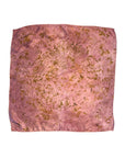 A square silk dusty rose scarf naturally dyed floral print shown flat