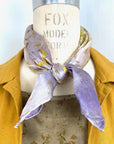 Lavender White Square Silk Scarf – Naturally Dyed Floral Print
