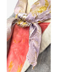 Lavender White Square Silk Scarf – Naturally Dyed Floral Print