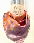 Coral Lavender Square Silk Scarf – Naturally Dyed Floral Print