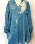 Botanically Dyed Linen Tunic in Teal Size 1