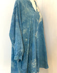 Botanically Dyed Linen Tunic in Teal Size 1
