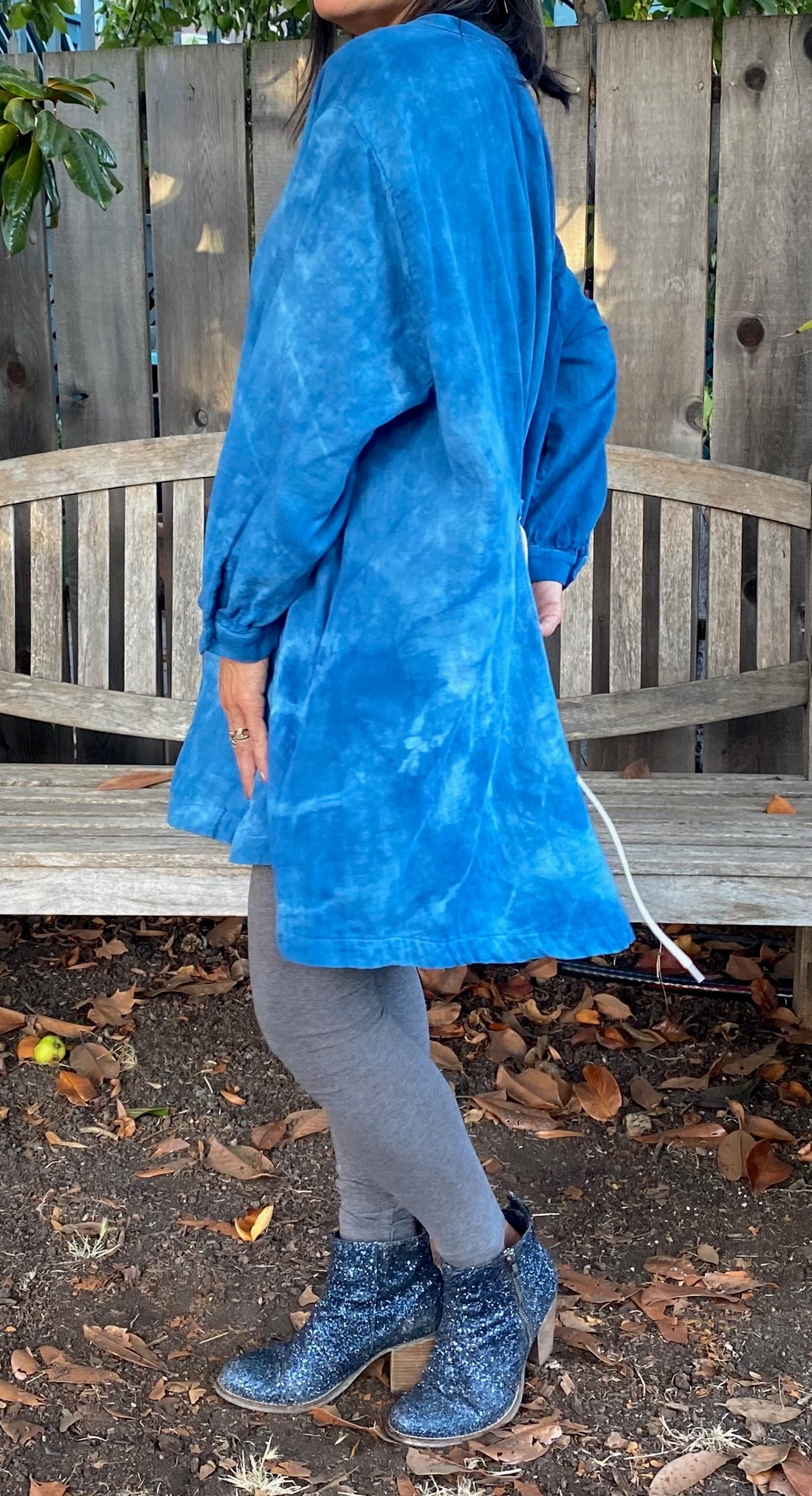 Botanically Dyed Linen Tunic in Blue