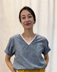 Grey Cotton Silk Vega Top – Sustainable Fashion
