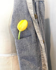 The sunrise jacket in light grey organic cotton and hemp interior pocket