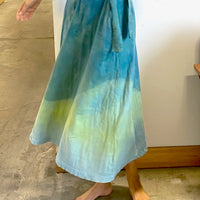 Carina Skirt in Green Cotton Double Gauze with Pockets