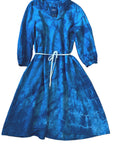 Dark Blue Linen Celeste Dress with Pockets