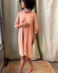Celeste Dress in Peach | Organic Cotton Double Gauze | Solid