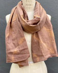 Zero Waste Organic Cotton Double Gauze Scarf in Peach Chevron