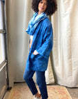 Linen Tunic Top in Blue with Pockets