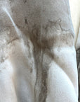 Silk Scarf in Grey - Natural Dyes - Hand Rolled Edges - Burst Motif - Modern Shibori