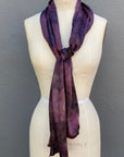 Silk Scarf in Plum - Natural Dyes - Hand Rolled Edges