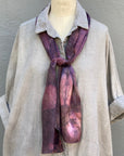 Silk Scarf in Plum - Natural Dyes - Hand Rolled Edges