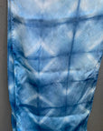 Silk Scarf in Indigo Blue - Natural Dyes - Hand Rolled Edges - Diamond Motif