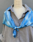 Indigo Blue | Square Silk Scarf | Burst