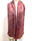Silk Scarf in Burgundy - Natural Dyes - Hand Rolled Edges
