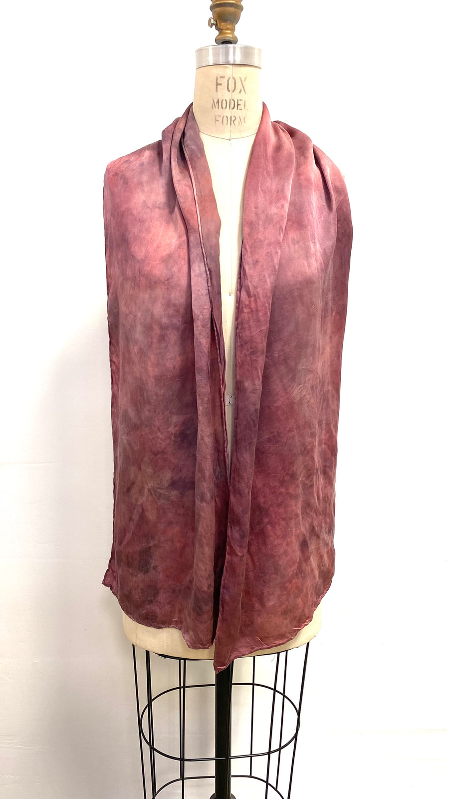 Silk Scarf in Burgundy - Natural Dyes - Hand Rolled Edges