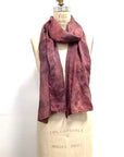 Silk Scarf in Burgundy - Natural Dyes - Hand Rolled Edges