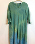 Celeste Dress in Green | Organic Cotton Double Gauze | Ombre