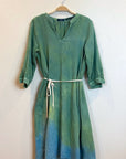 Celeste Dress in Green | Organic Cotton Double Gauze | Ombre