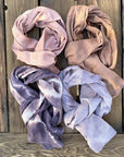 Zero Waste Organic Cotton Double Gauze Scarf in Peach Chevron