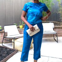 Stella Pants - Your Versatile Pant for Every Occasion | Organic Linen in Blue Tan