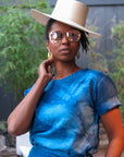 Vega Top - Your Versatile No-Iron Top for Every Occasion | Organic Linen | Indigo Blue Willow