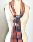 Pink Purple | Silk Satin Scarf Indigo Madder | 11 x 60" - Modern Shibori