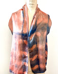 Pink Purple | Silk Satin Scarf Indigo Madder | 11 x 60" - Modern Shibori