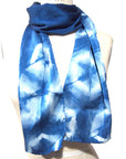 Silk Scarf in Indigo Blue | Naturally Dyed Shibori