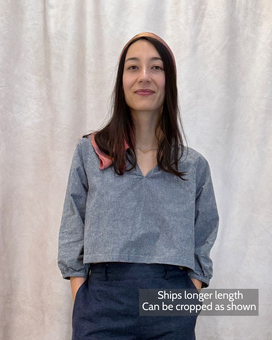 Grey Cotton Silk Mia Raglan Top – Sustainable Fashion – Marree