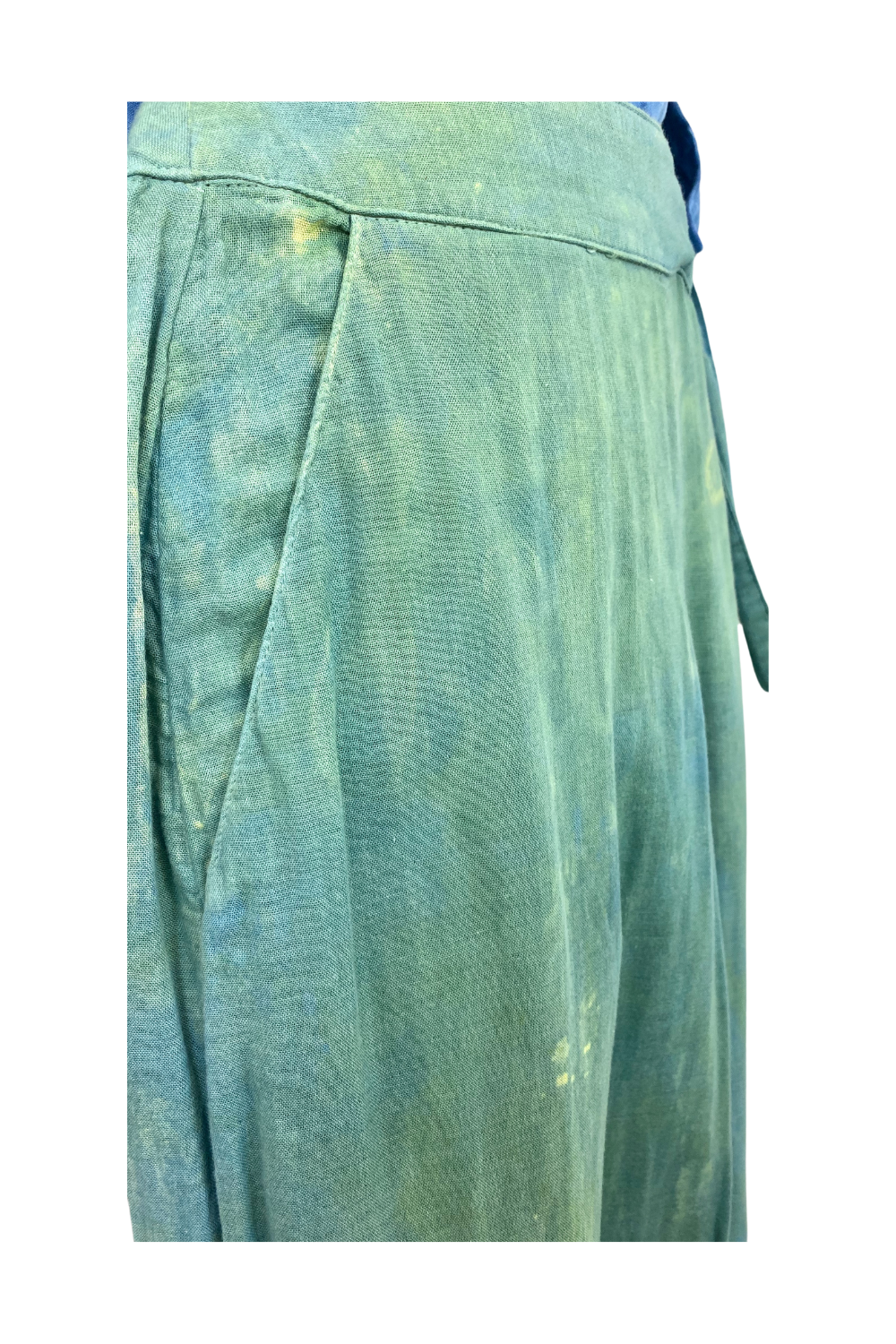 Flowy Lightweight Ida Pants in Green | Organic Cotton Double Gauze | Ombre