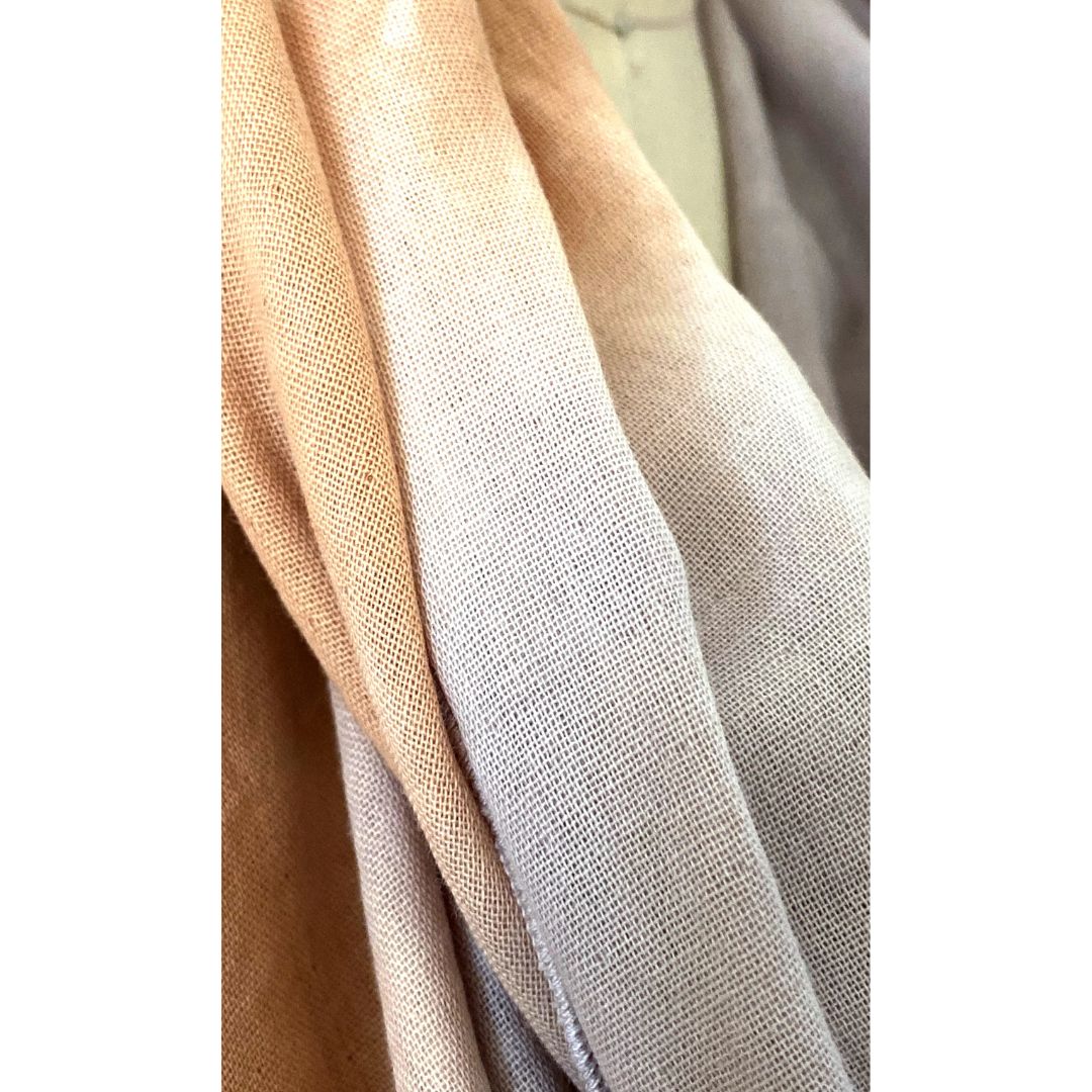 Large Scarf in Peach Ombre | Organic Cotton Double Gauze