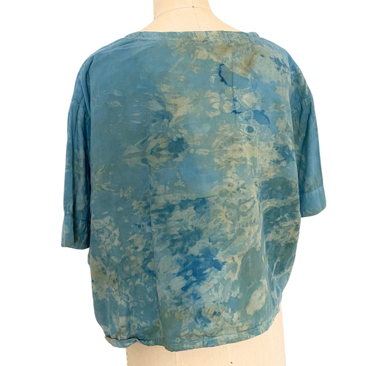 Allyn Boxy Tee in Teal Cotton Double Gauze