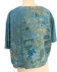 Allyn Boxy Tee in Teal Cotton Double Gauze