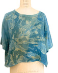 Allyn Boxy Tee in Teal Cotton Double Gauze
