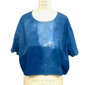 Allyn Boxy Tee in Blue Cotton Poplin | Pattern B