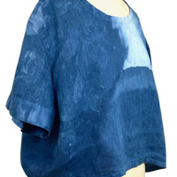 Allyn Boxy Tee Organic Linen in Blue