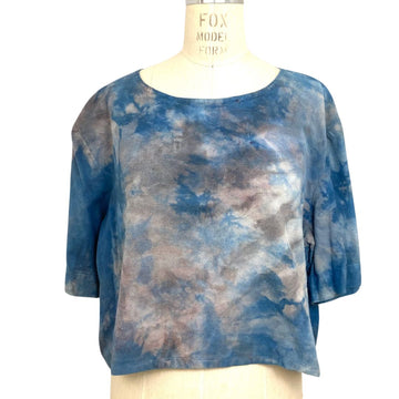 Allyn Boxy Tee in Blue Purple Flannel | Pattern D