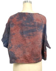 Blue Burgundy Boxy T in Cotton Double Gauze