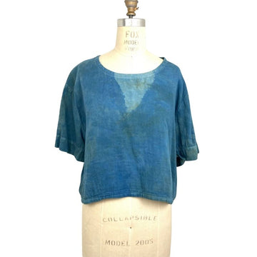 Allyn Boxy Tee in Teal Cotton Double Gauze | Pattern B