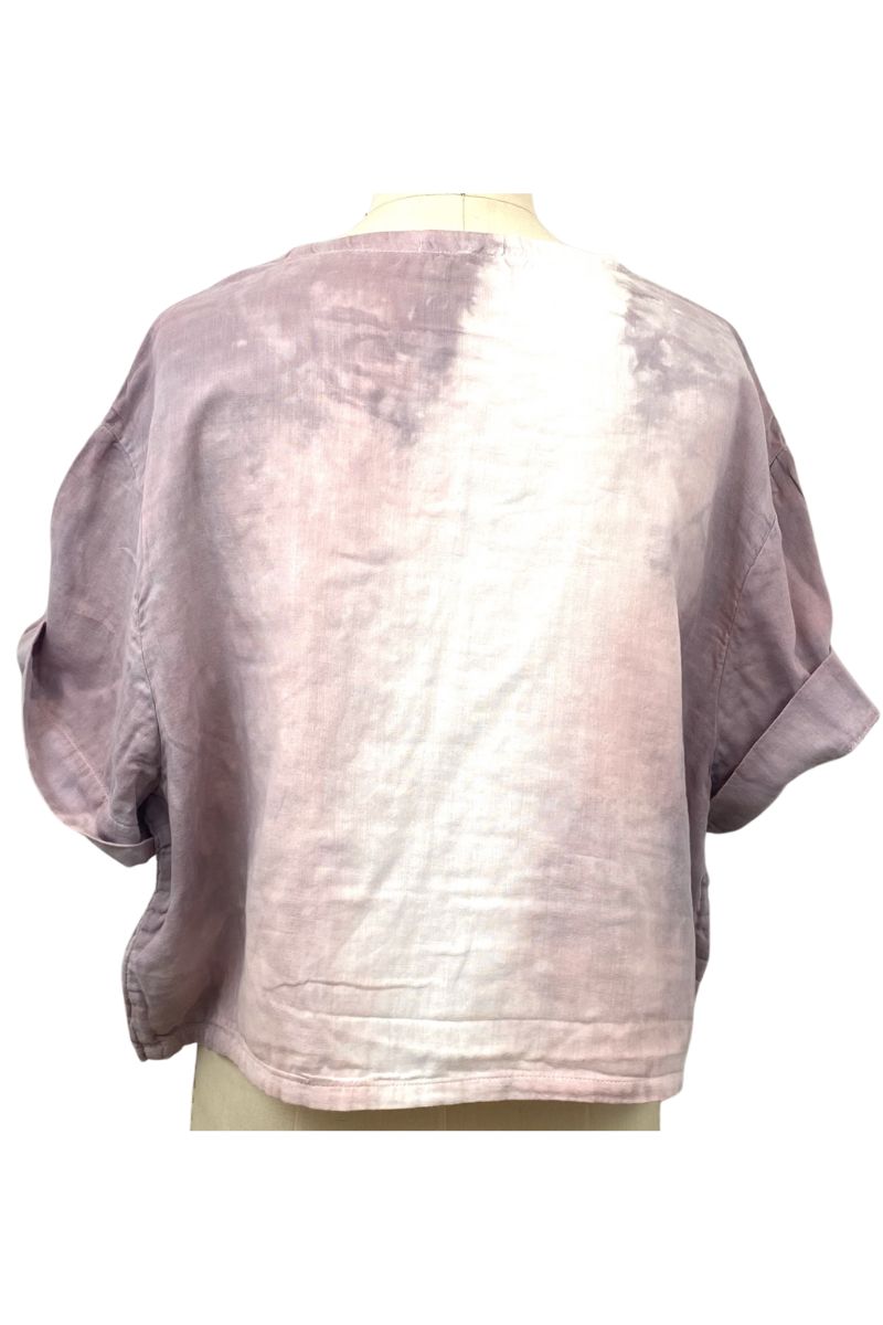 Allyn Boxy Tee Organic Cotton Double Gauze in Lilac Ombre