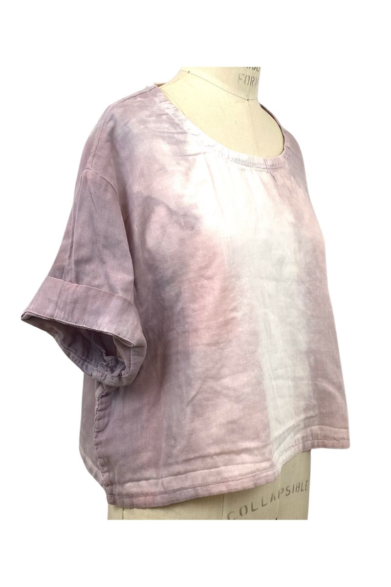 Allyn Boxy Tee Organic Cotton Double Gauze in Lilac Ombre