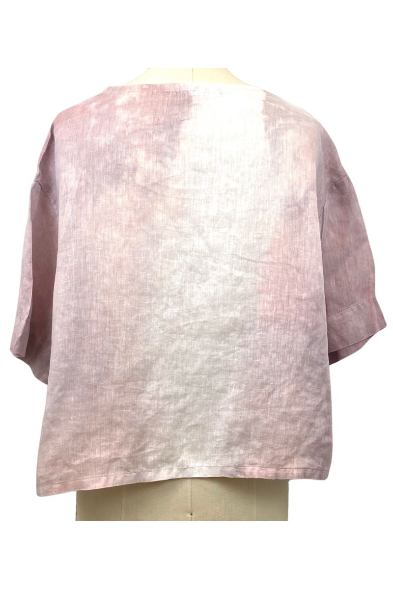 Allyn Boxy Tee Organic Linen in Lilac Ombre