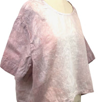 Allyn Boxy Tee Organic Linen in Lilac Ombre