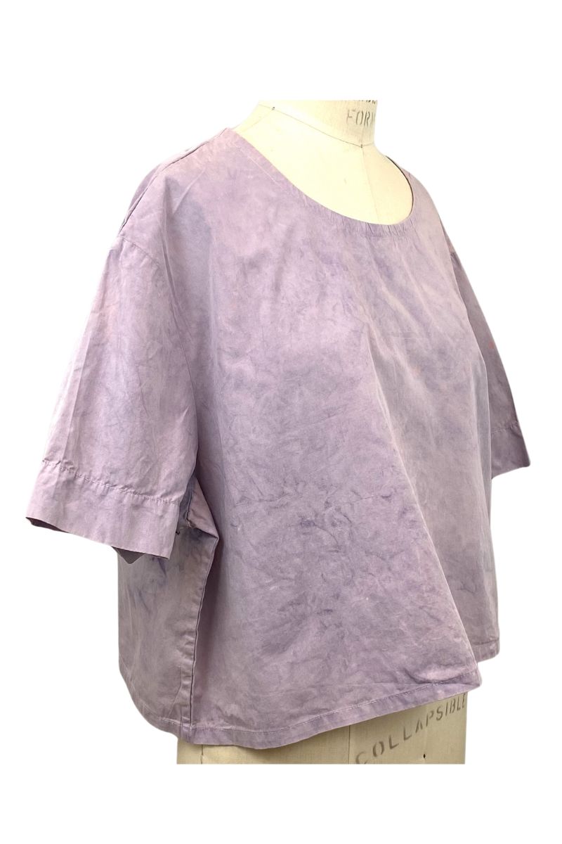 Allyn Boxy Tee Organic Cotton Poplin in Lilac