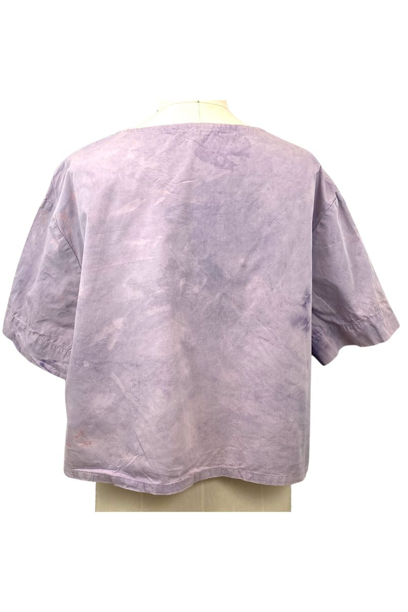 Allyn Boxy Tee Organic Cotton Poplin in Lilac