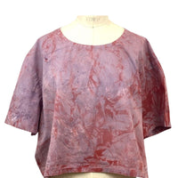 Allyn Boxy Tee Organic Cotton Poplin in Lilac Red